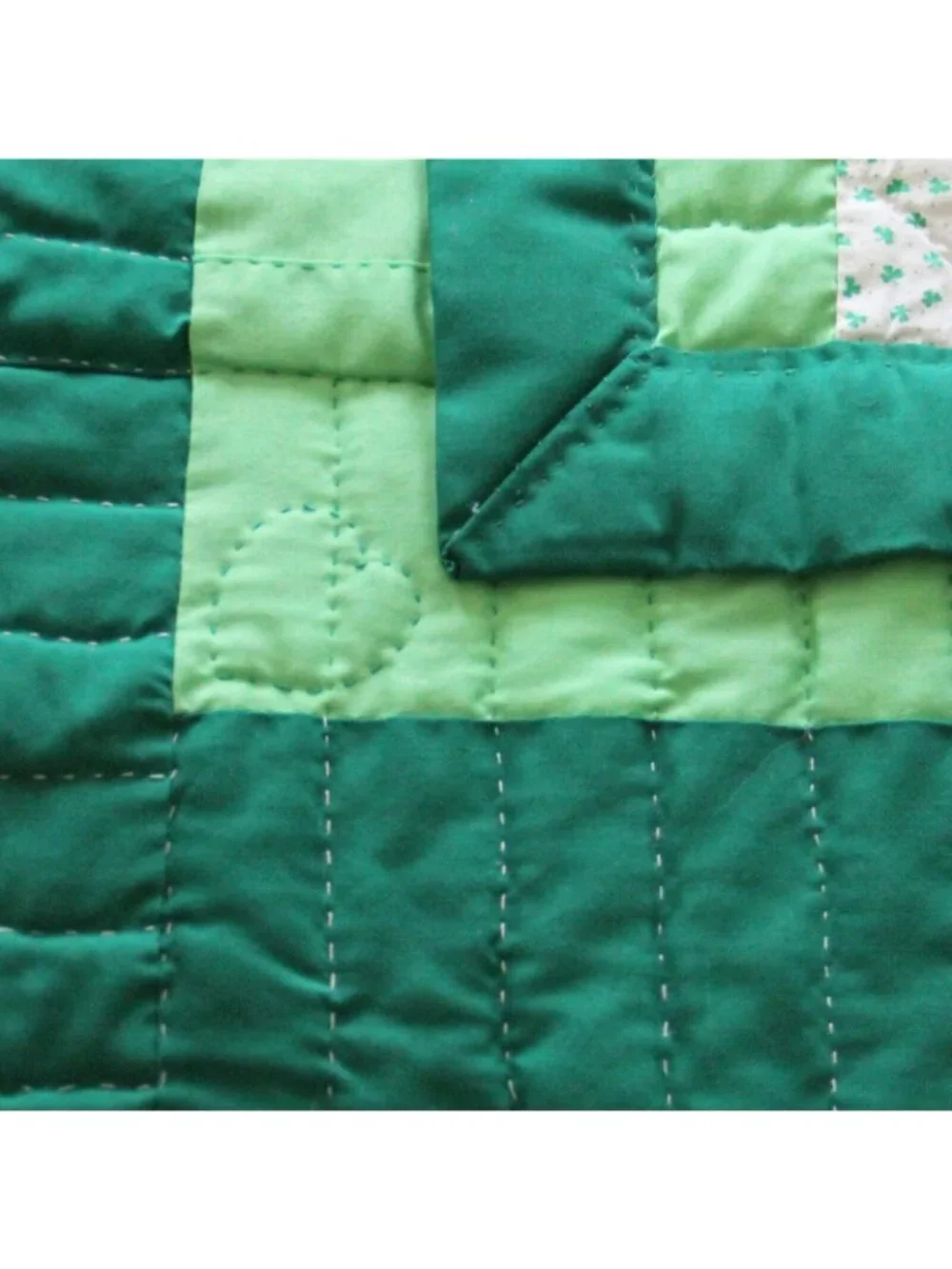 Vintage 1989 Completely Handmade Hand Stitched Quilt Irish Theme 80L x 96W